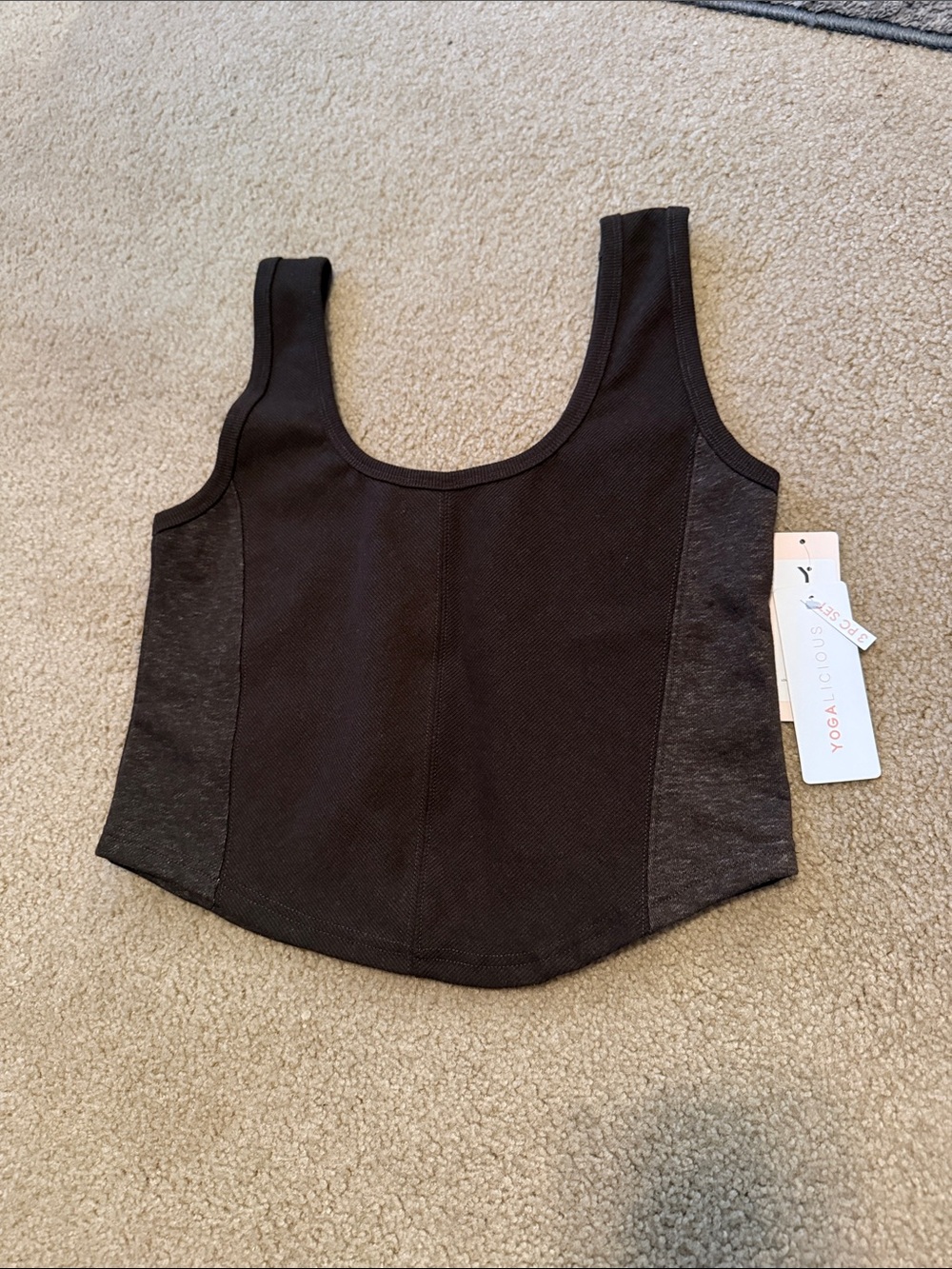 Yogalicious Brown Baby Terry Somers Corset Tank